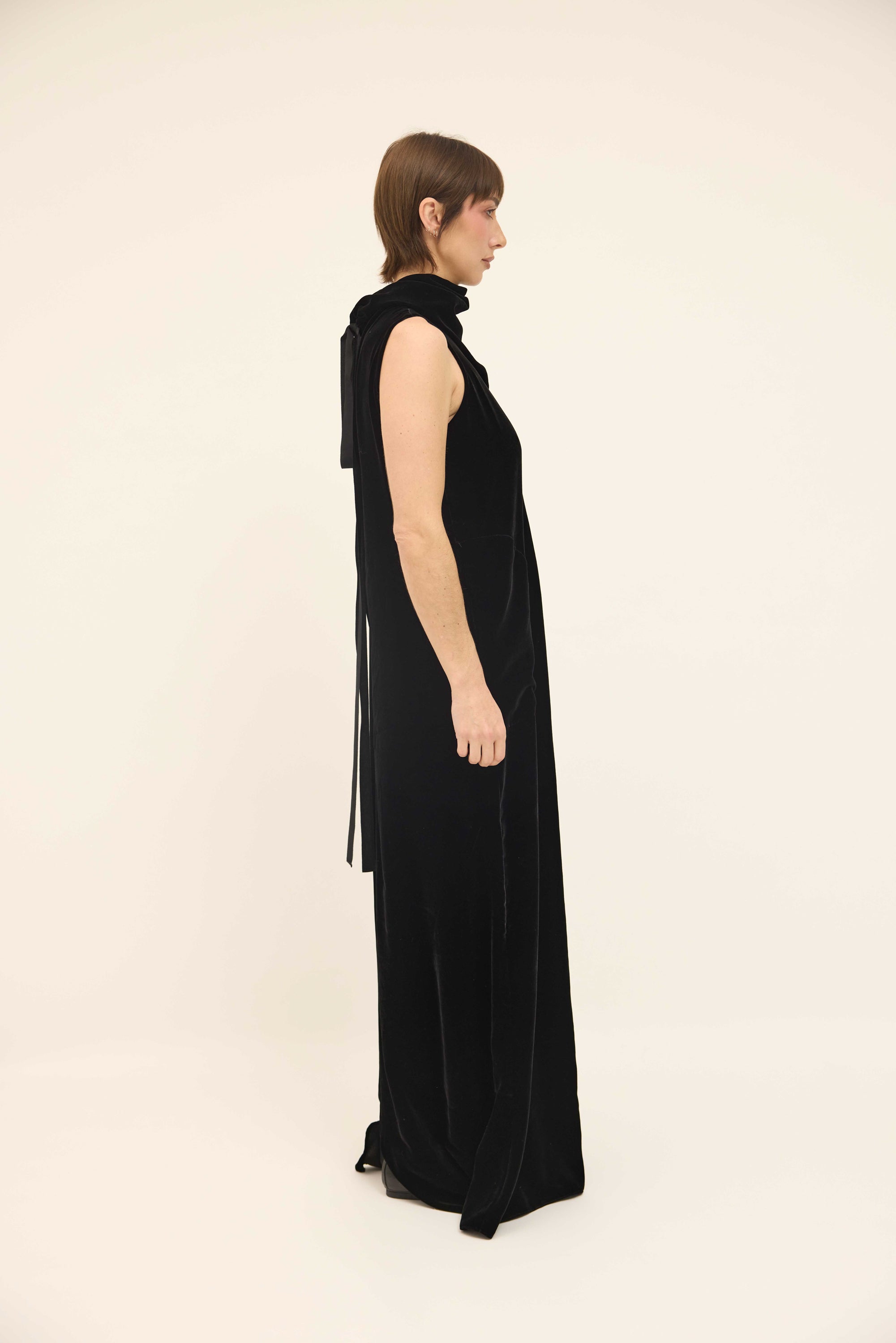 Edwina Dress - Black Velvet