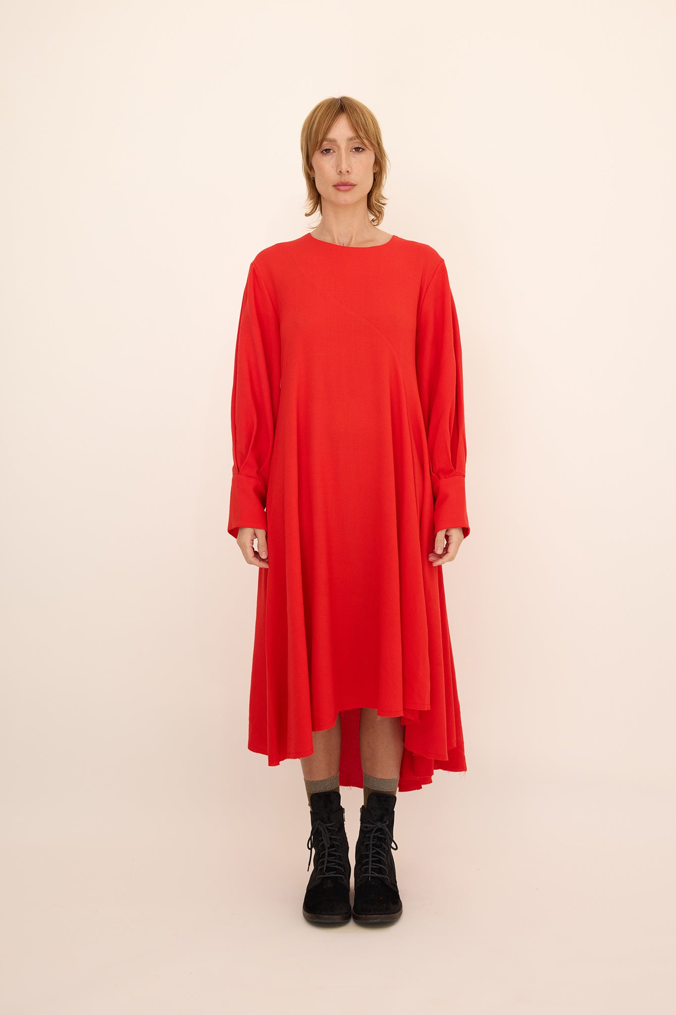 Gloria Dress -Cherry Red