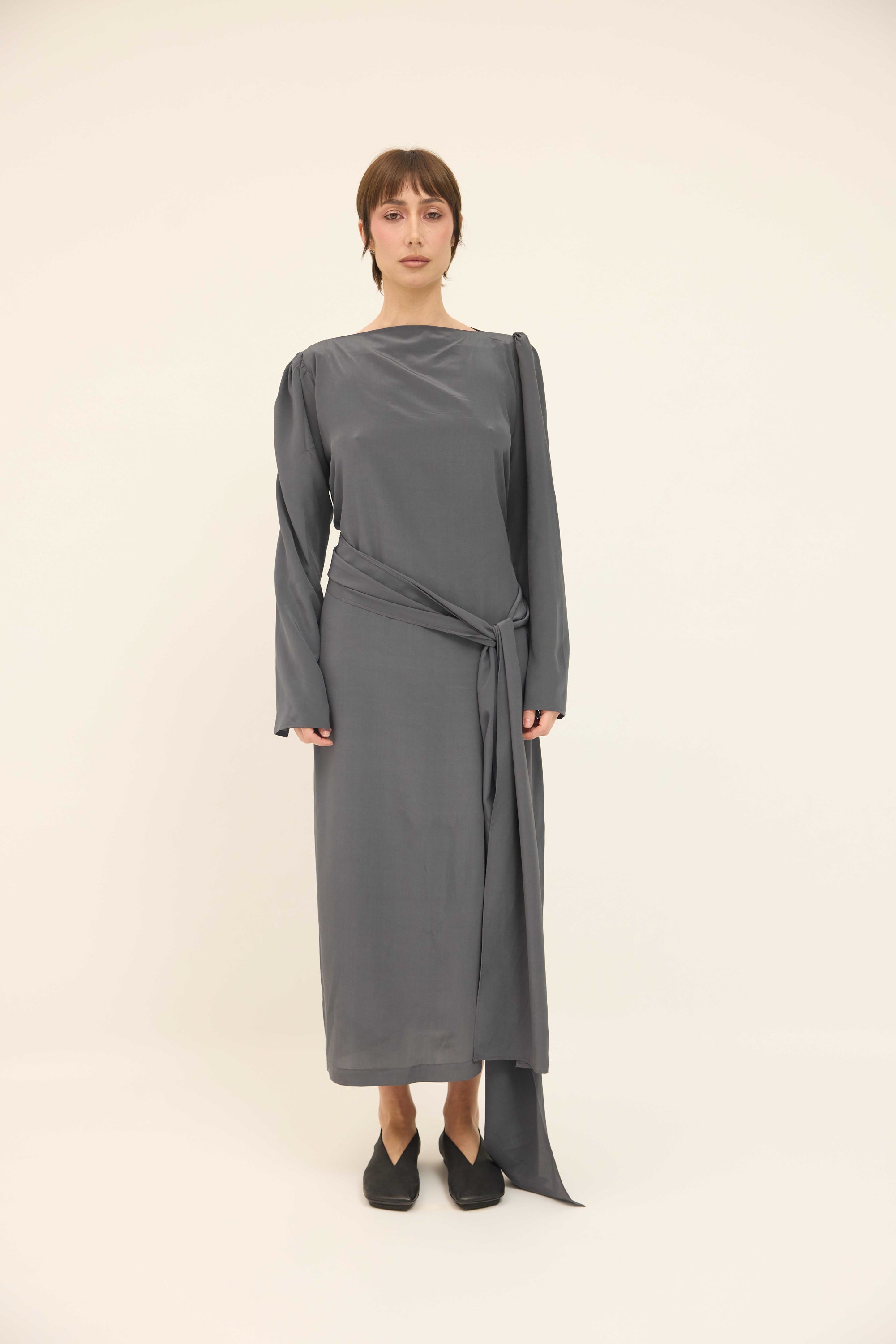 Grace Dress - Slate Silk