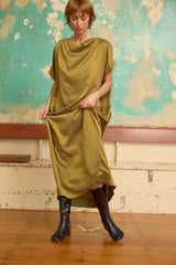 Sheath Dress - Sandwashed Silk -Green