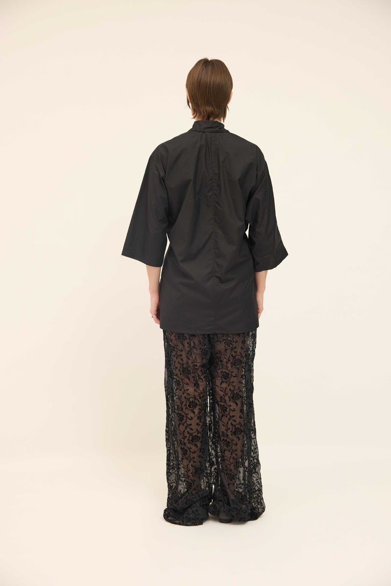 Tie Shirt - Black Organic Cotton