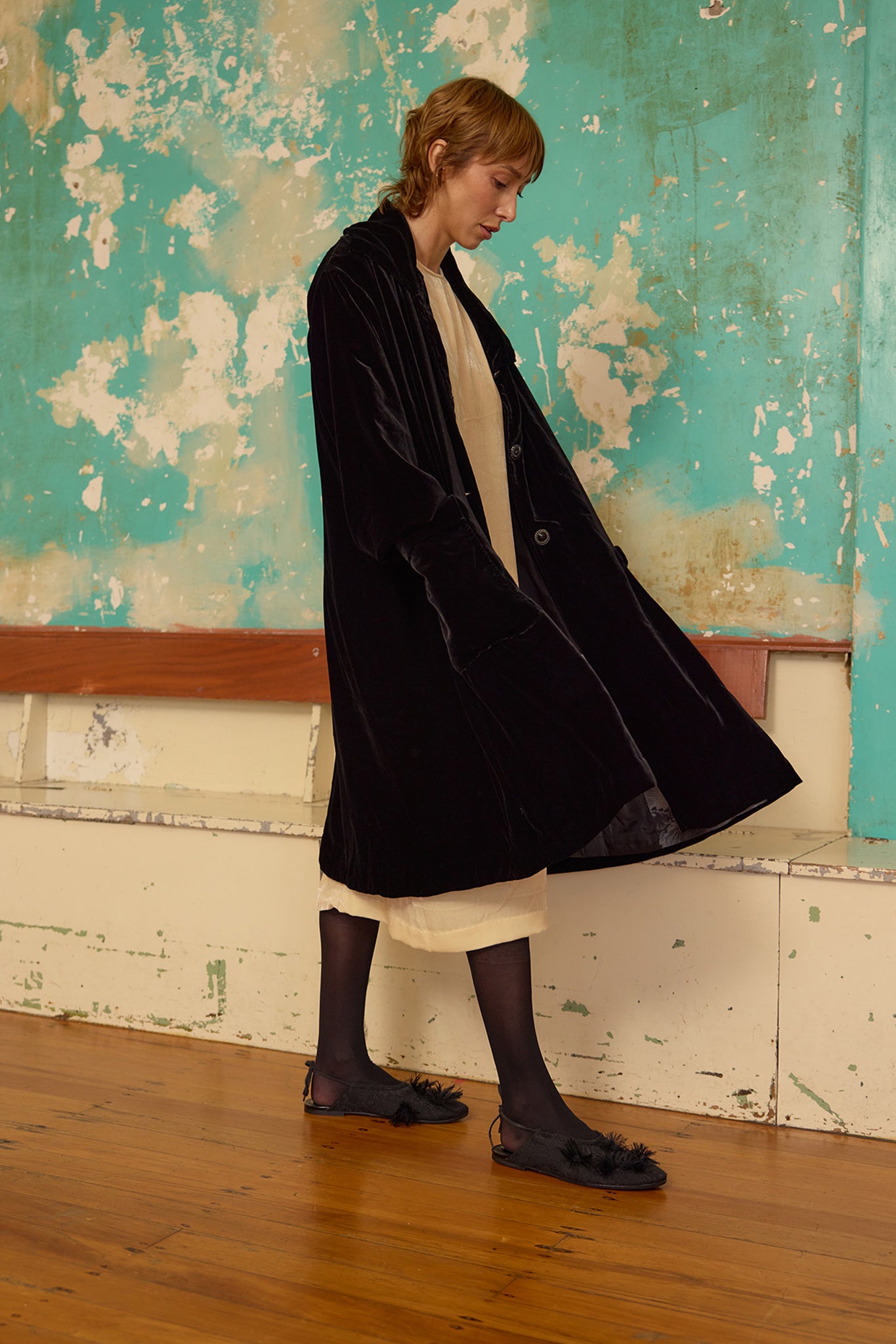 Stacey Coat - Black Velvet