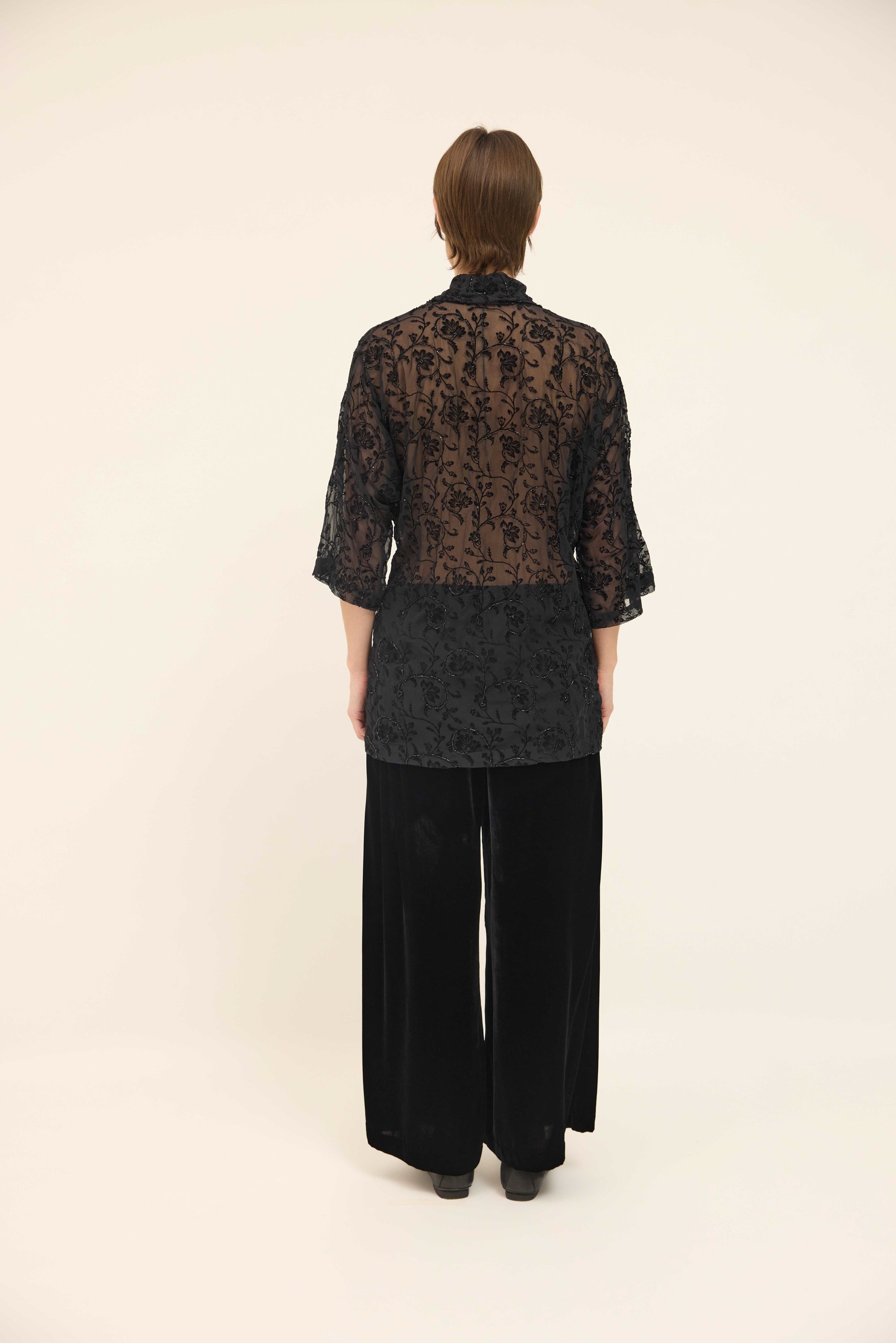 Tie Shirt Beaded - Black