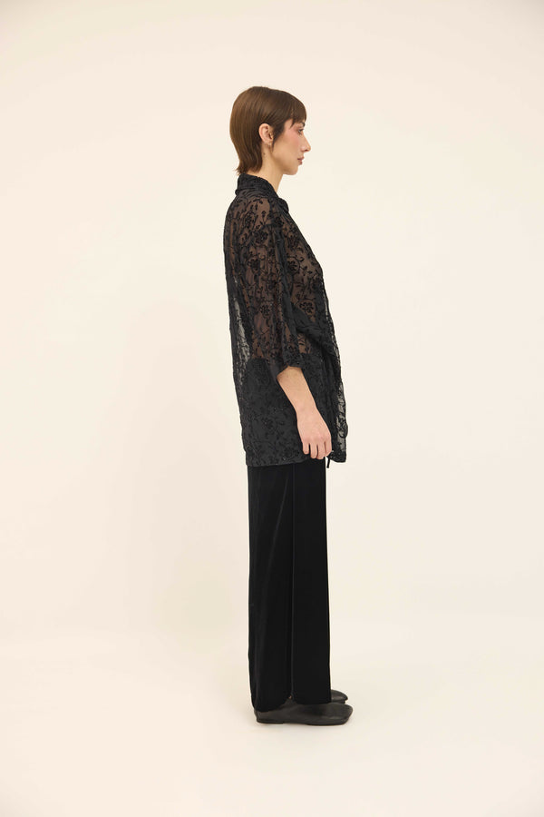Tie Shirt Beaded - Black