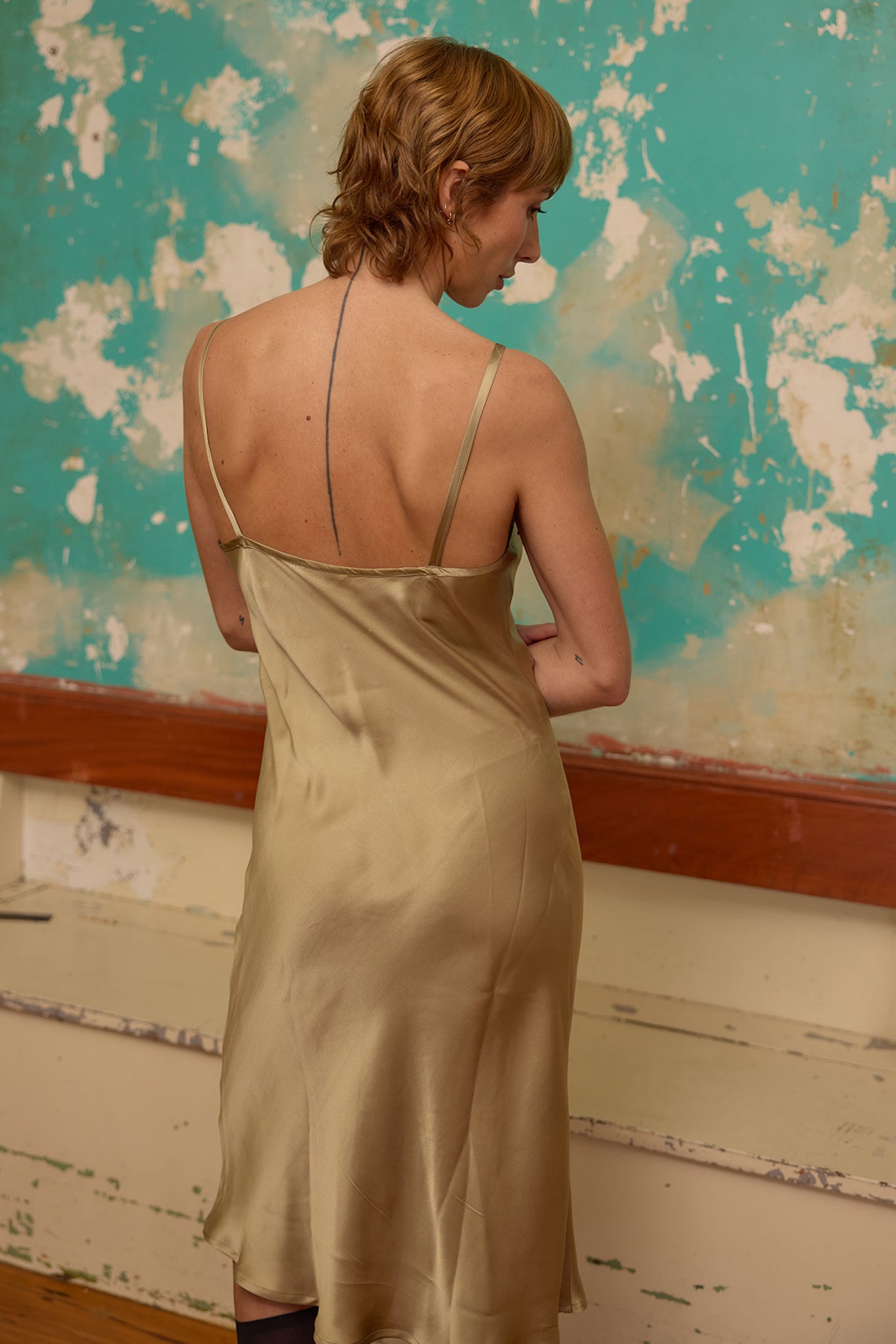 Twiggy Slip - Gold Silk