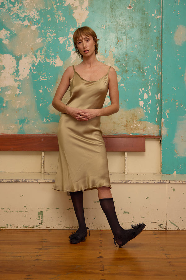 Twiggy Slip - Gold Silk