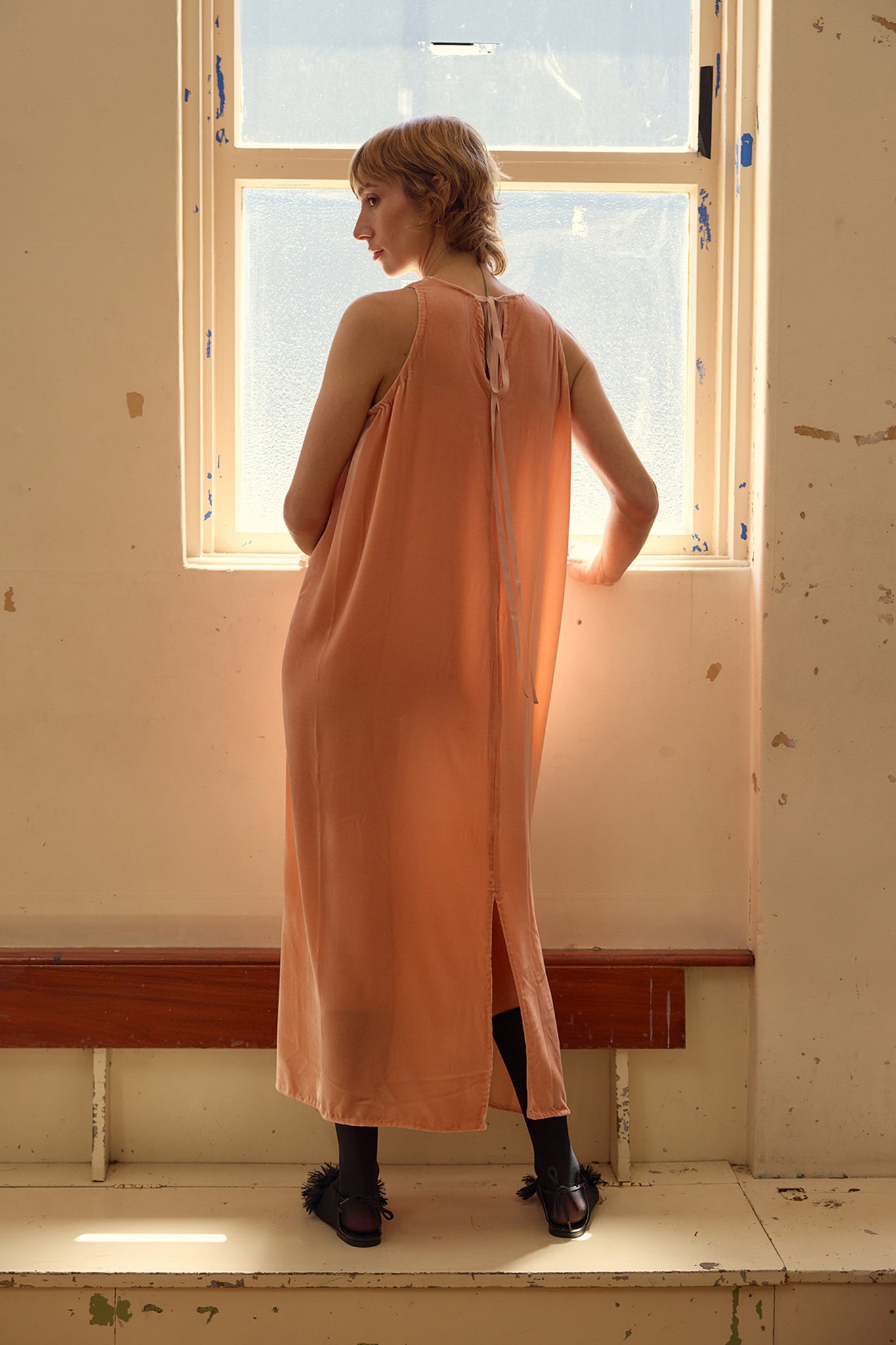 Sara's Dress - Peach Velvet  Long