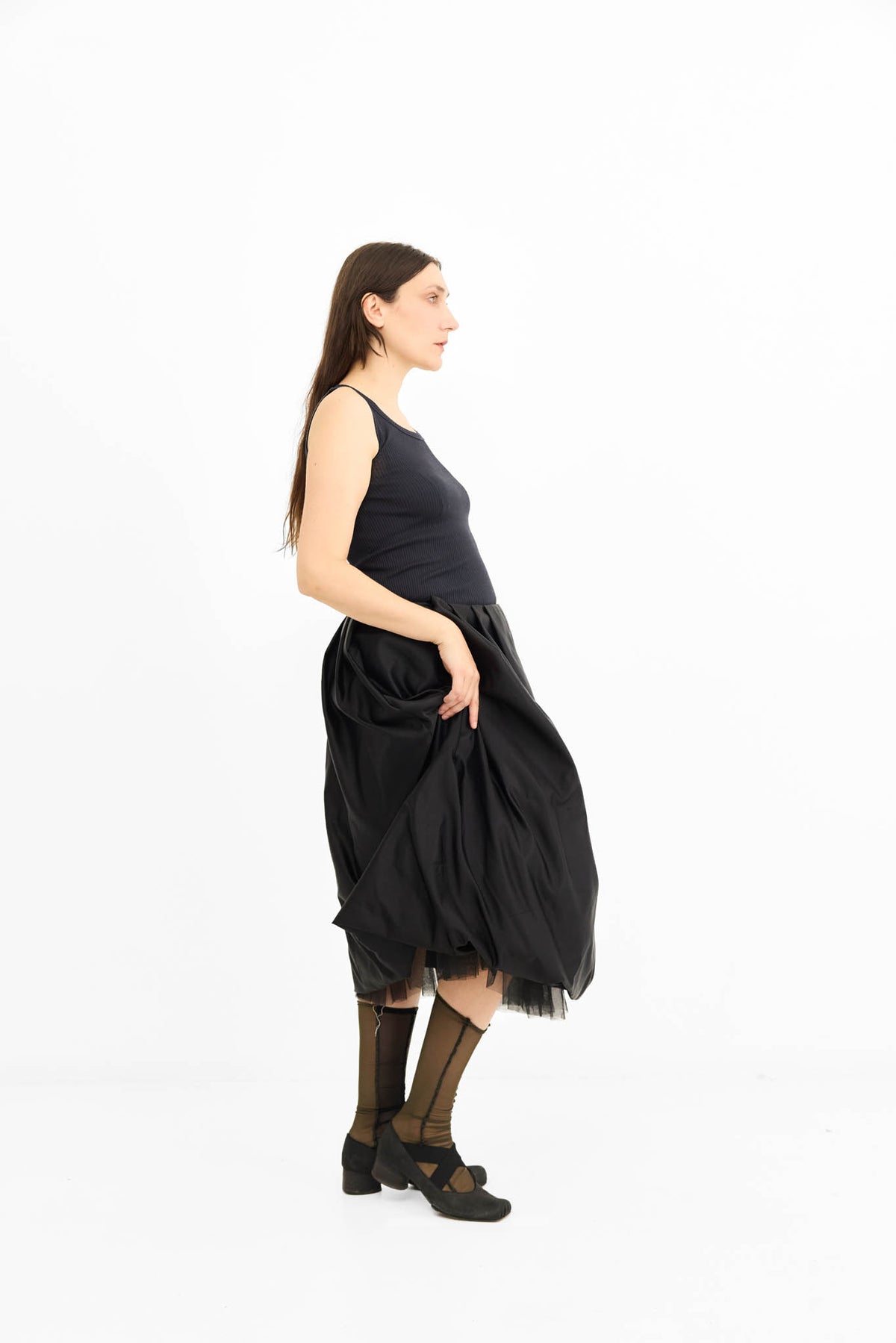 Kelly Skirt with Petticoat - Ink