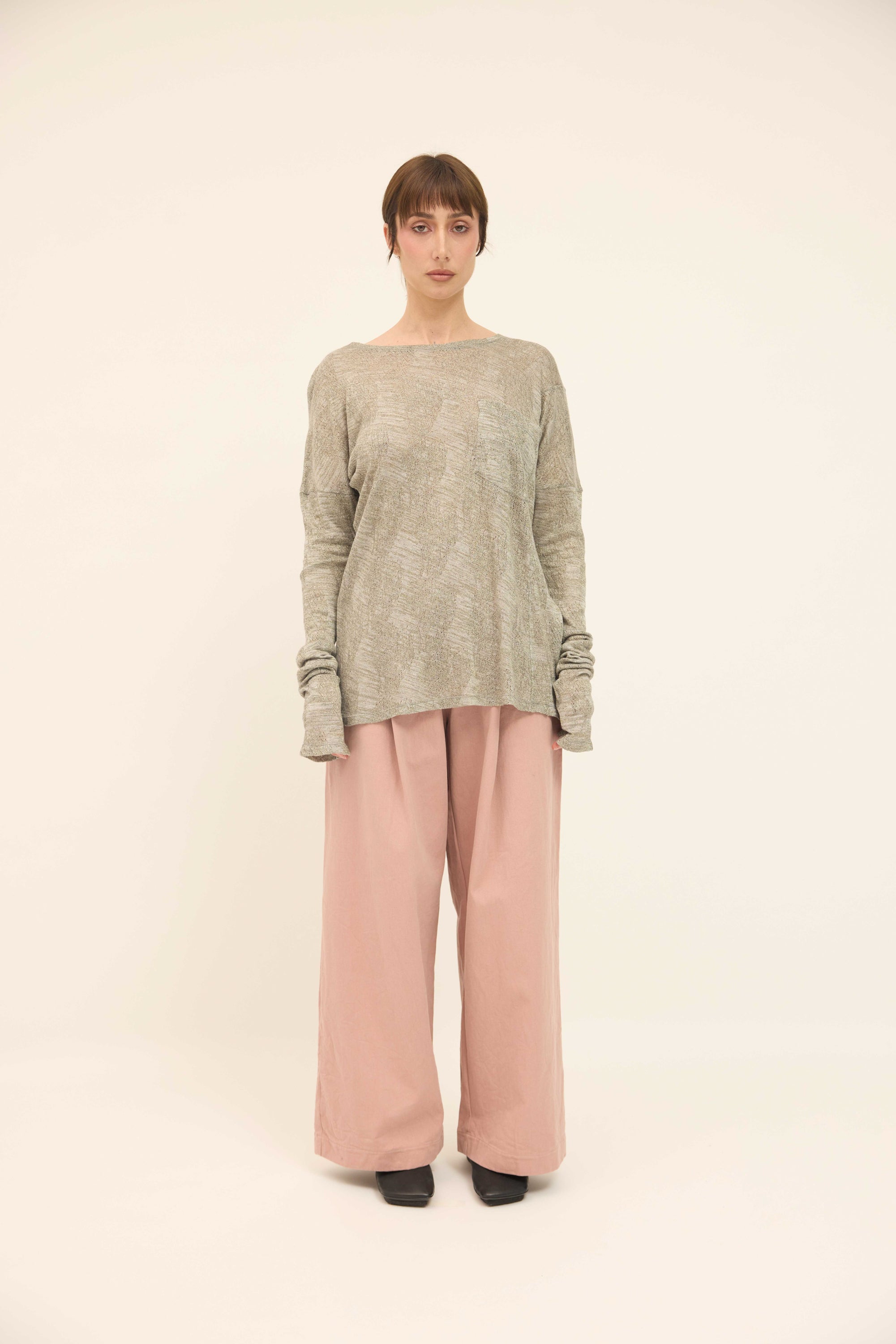 Pocket Tee - Grey/ Gold Metallic