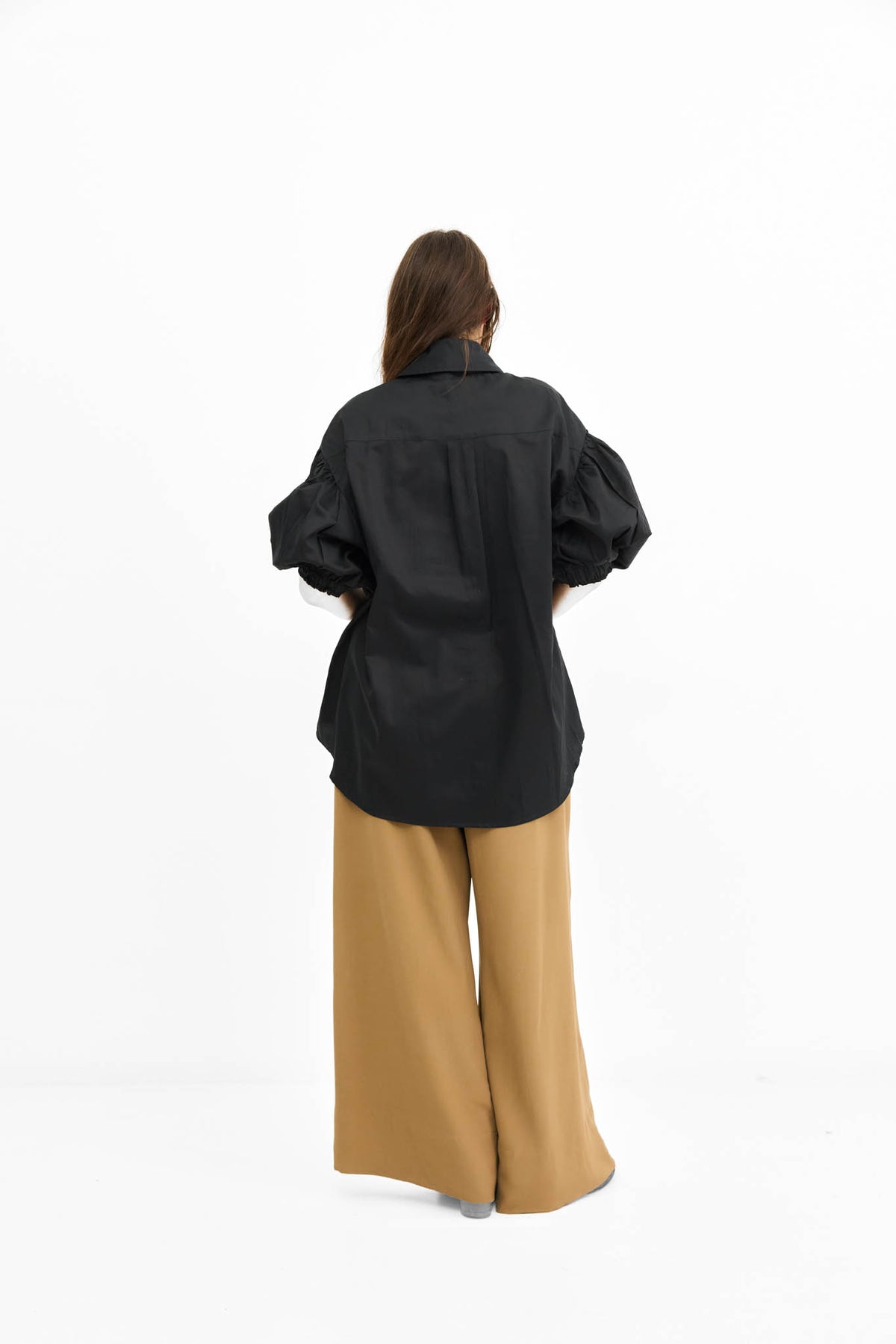 Puff Sleeve Shirt - Black