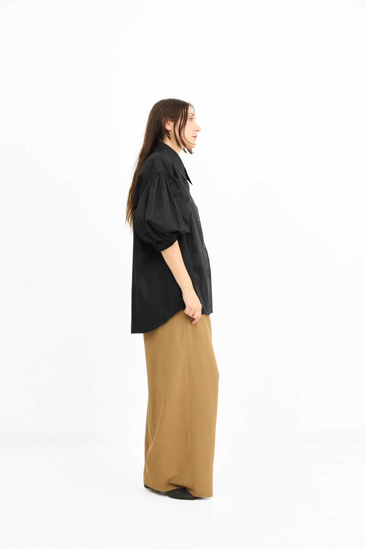 Puff Sleeve Shirt - Black