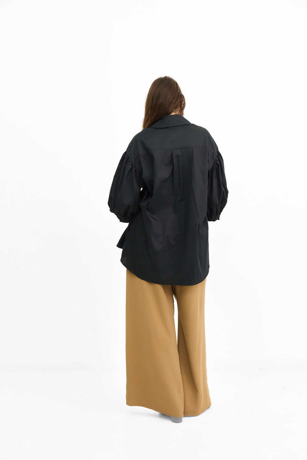 Puff Sleeve Shirt - Black