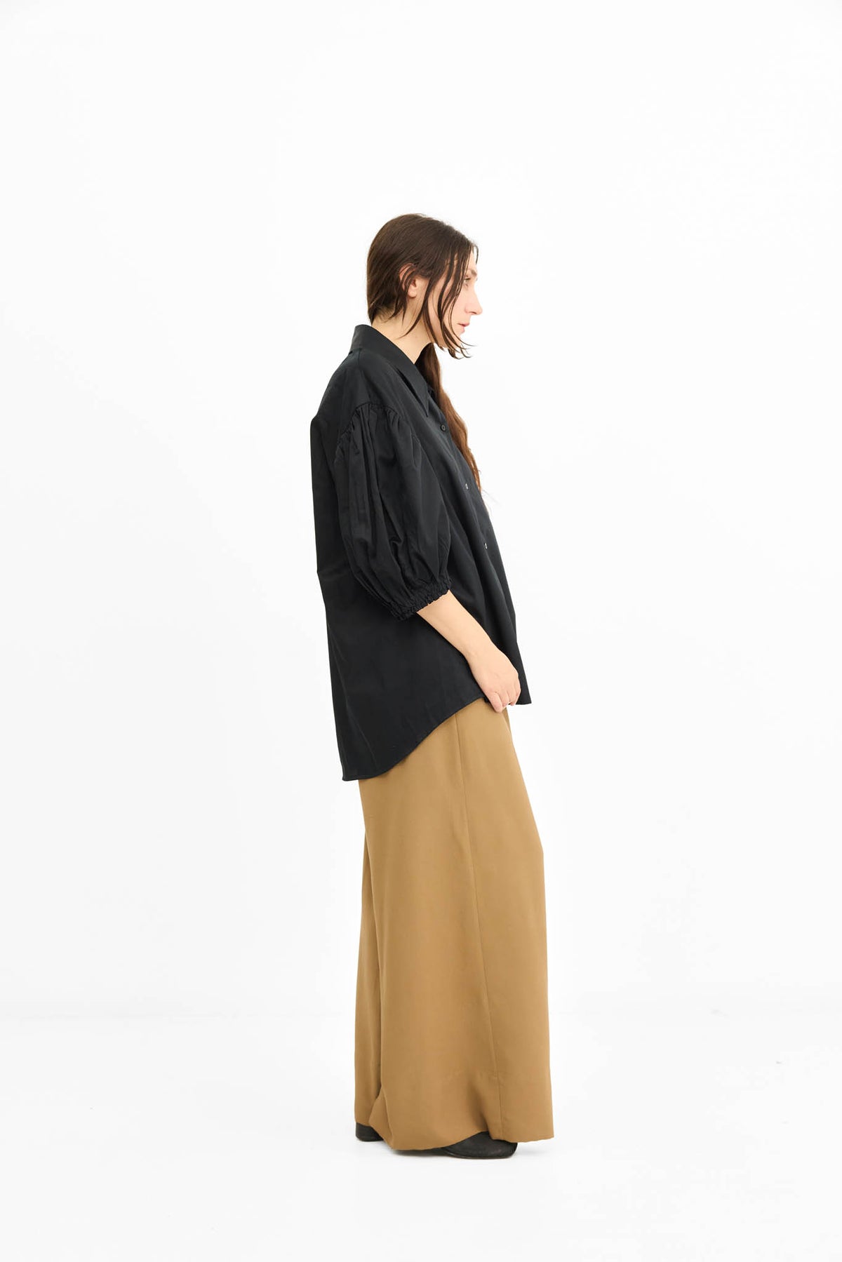 Puff Sleeve Shirt - Black