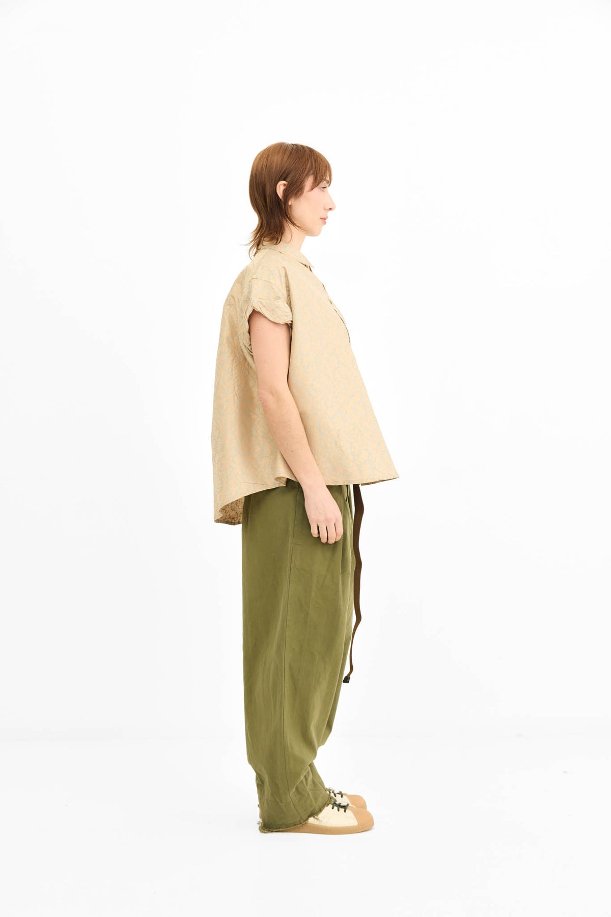 Rolled Sleeve Shirt  - latte