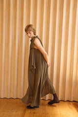 Hope Dress - Olive Silk