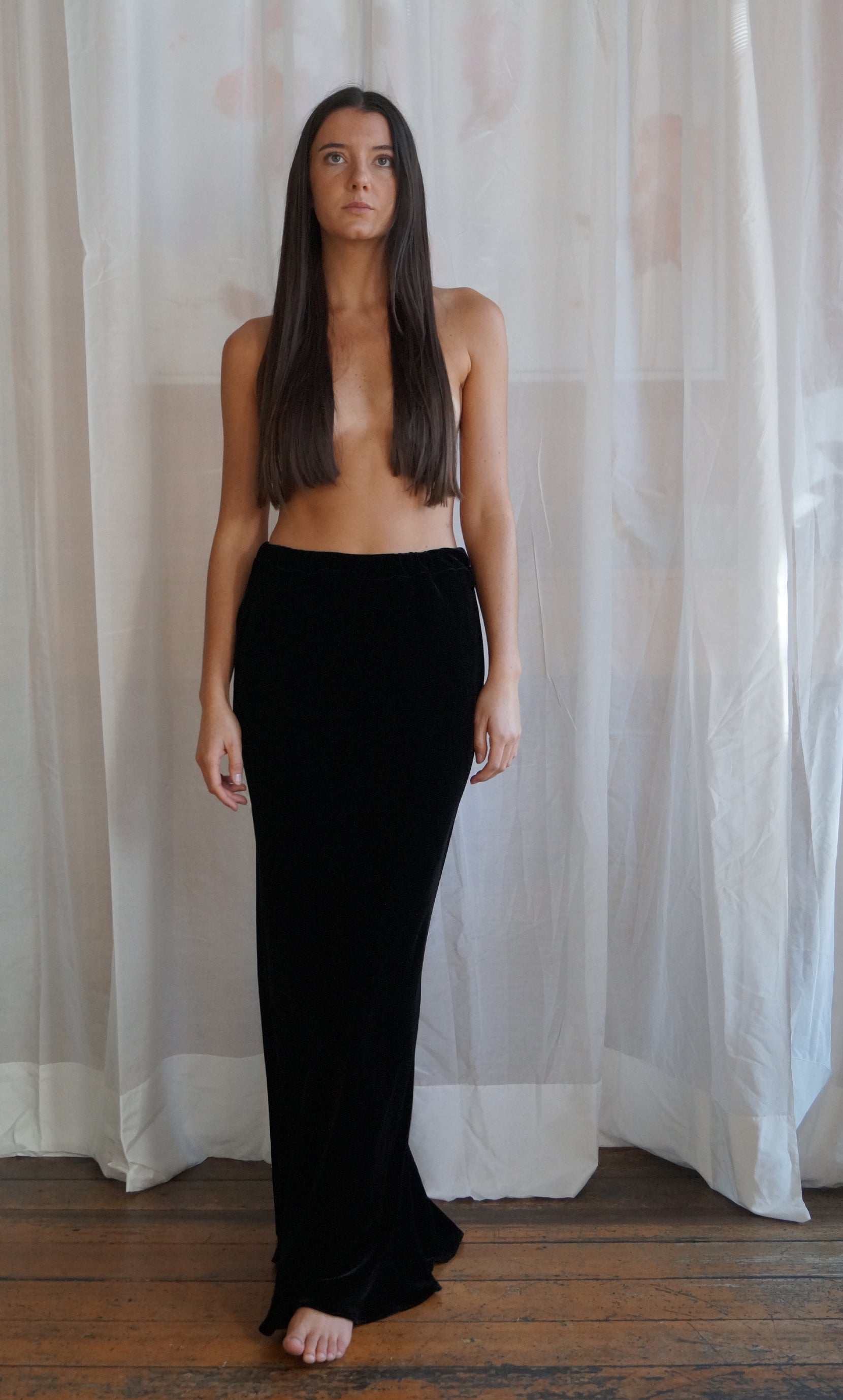 Bella Skirt - Black Velvet