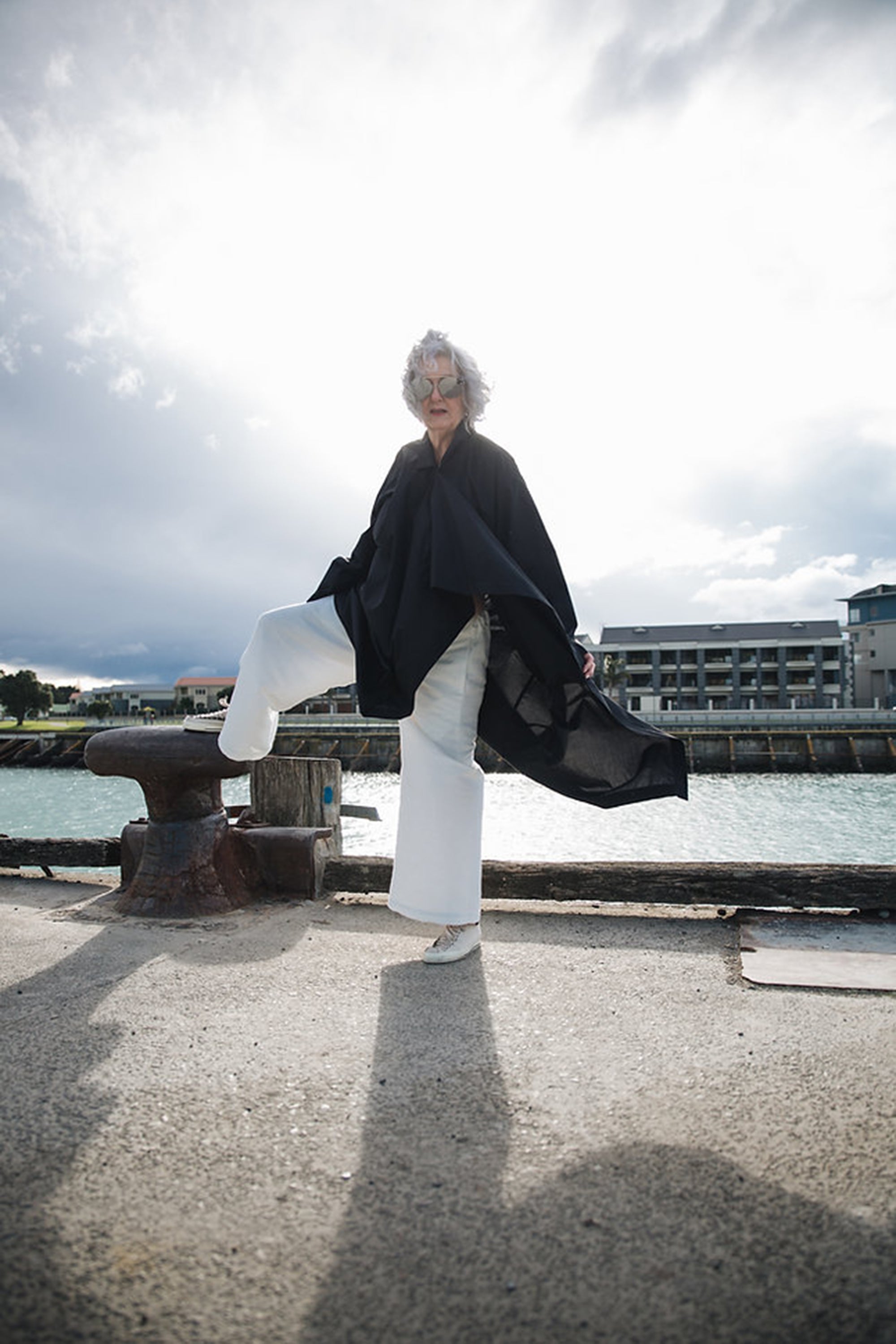 Rosies Drape Front Shirt / Black