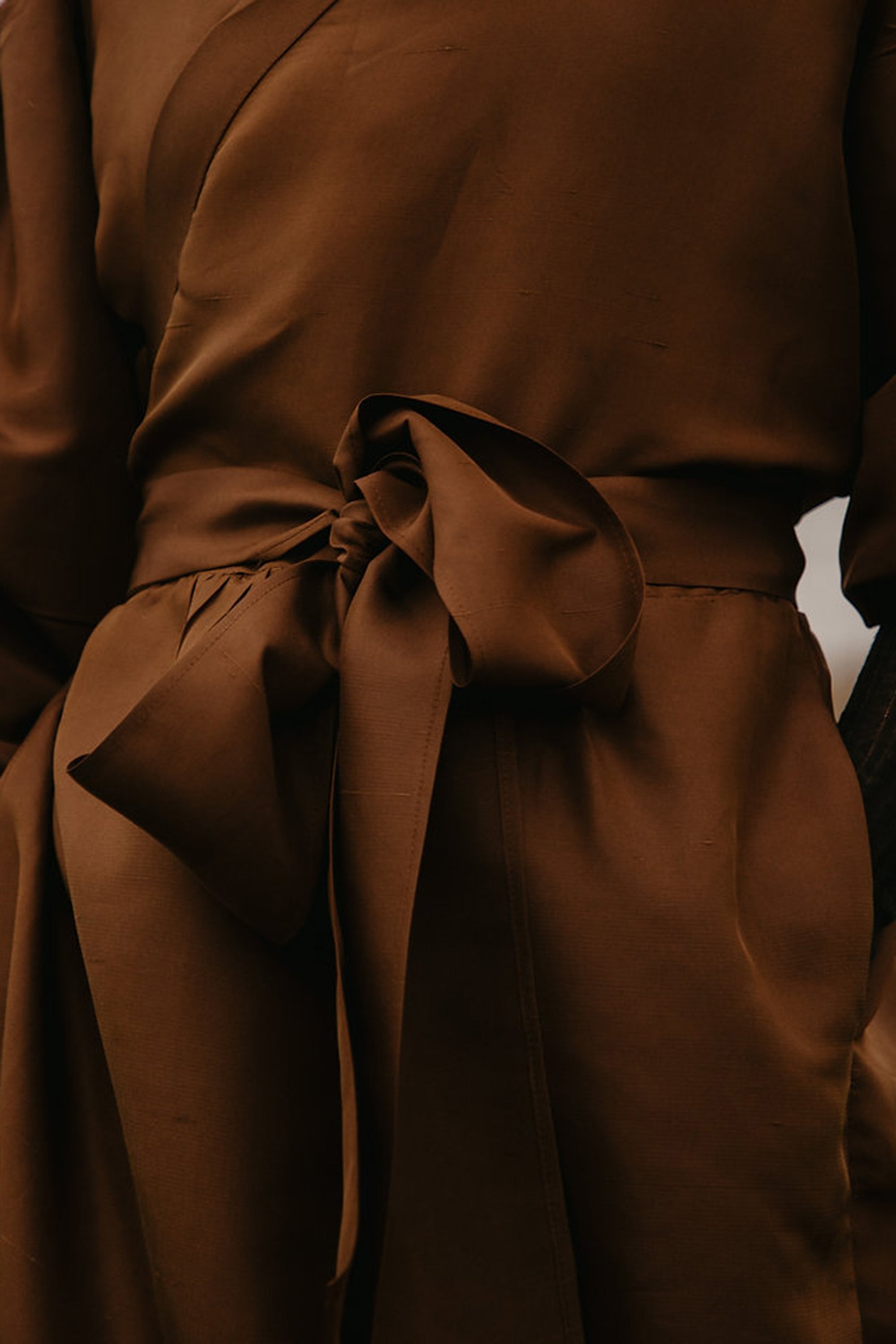 Ruby Wrap Dress with Sleeves / Cinnamon