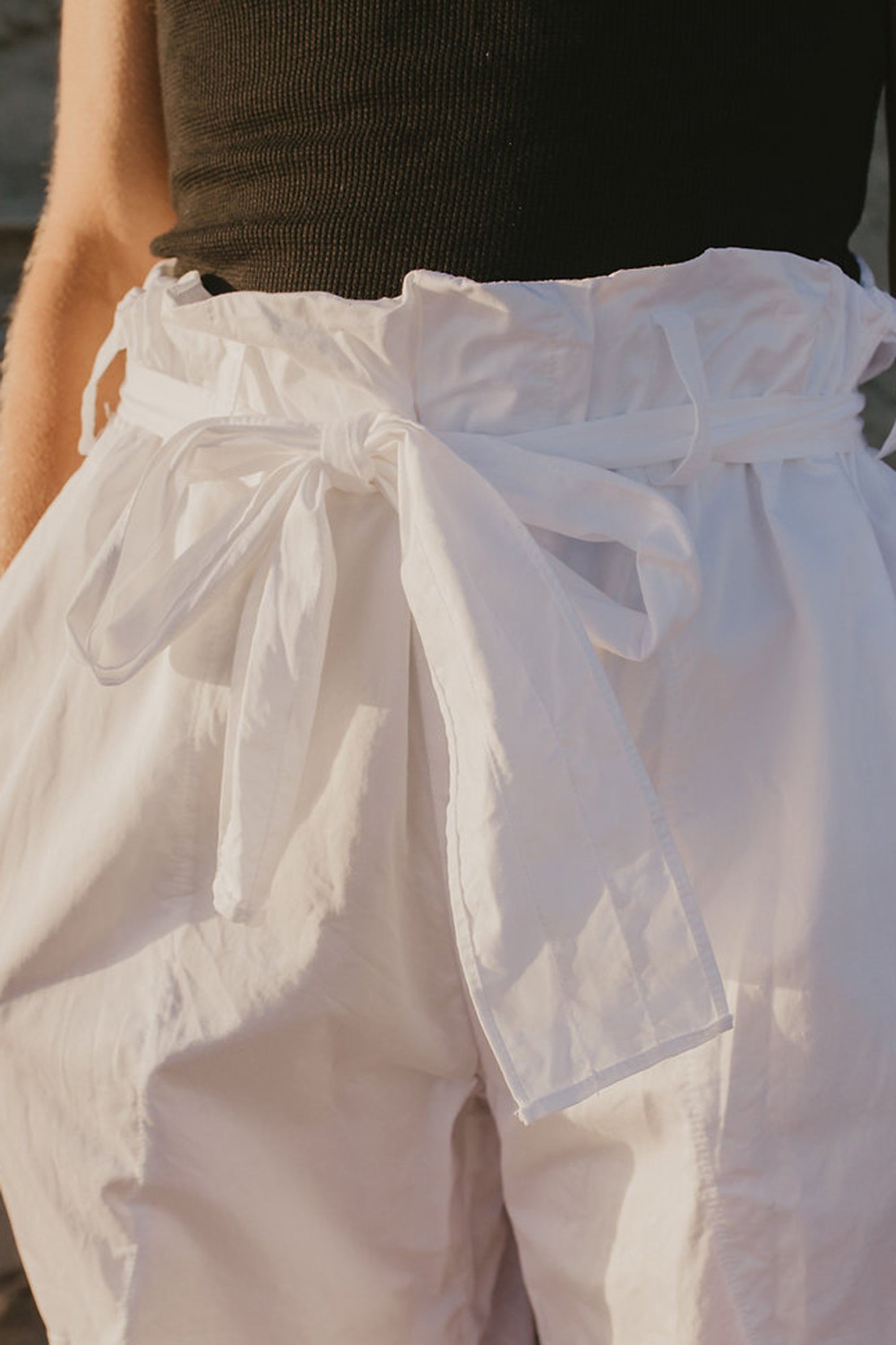 Pearl  Pants with Ties / White