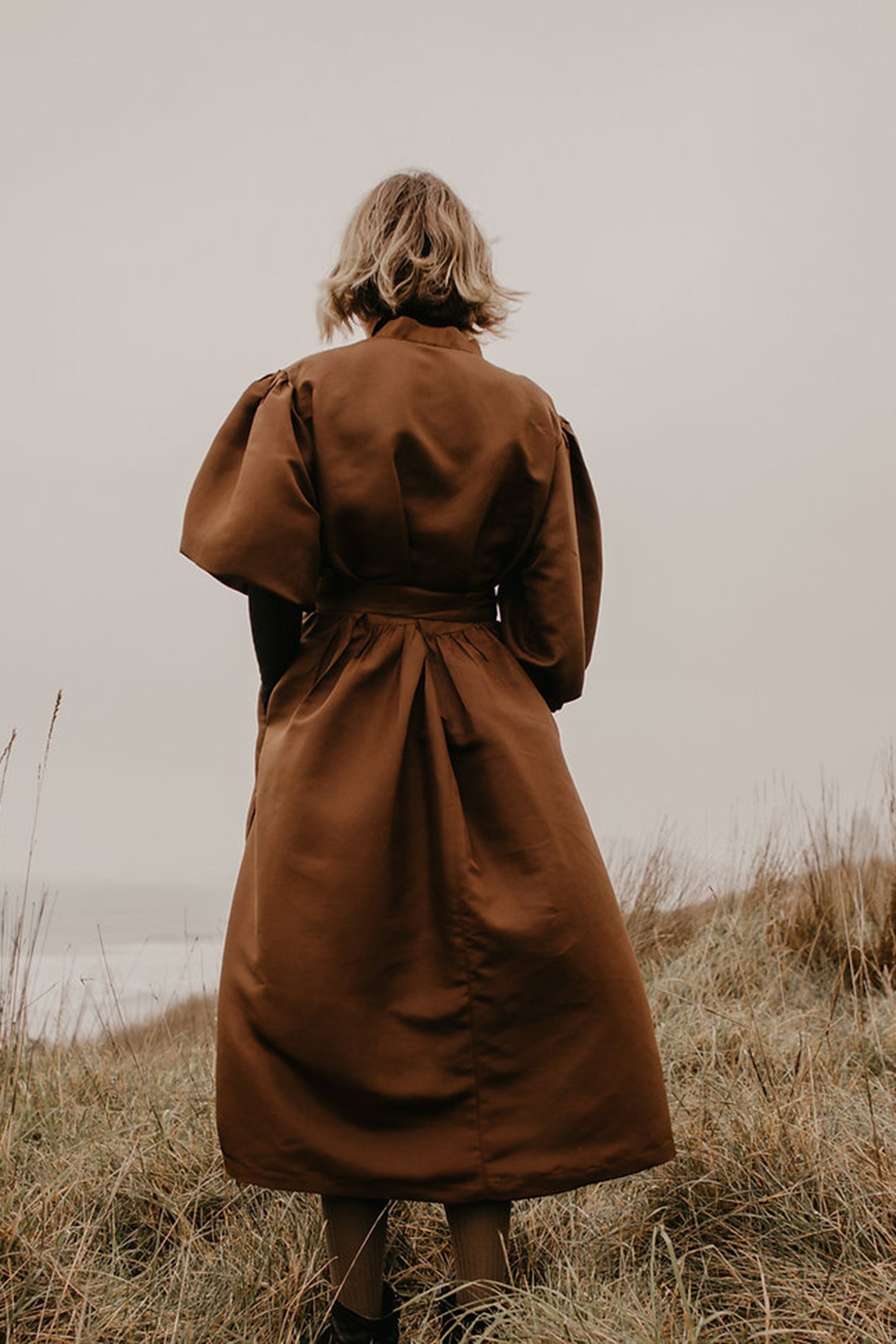 Ruby Wrap Dress with Sleeves / Cinnamon