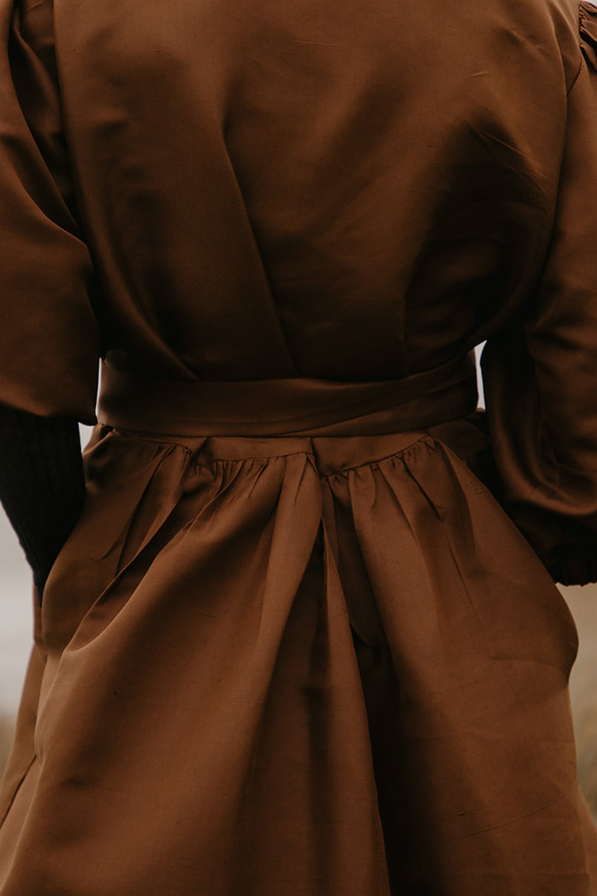 Ruby Wrap Dress with Sleeves / Cinnamon