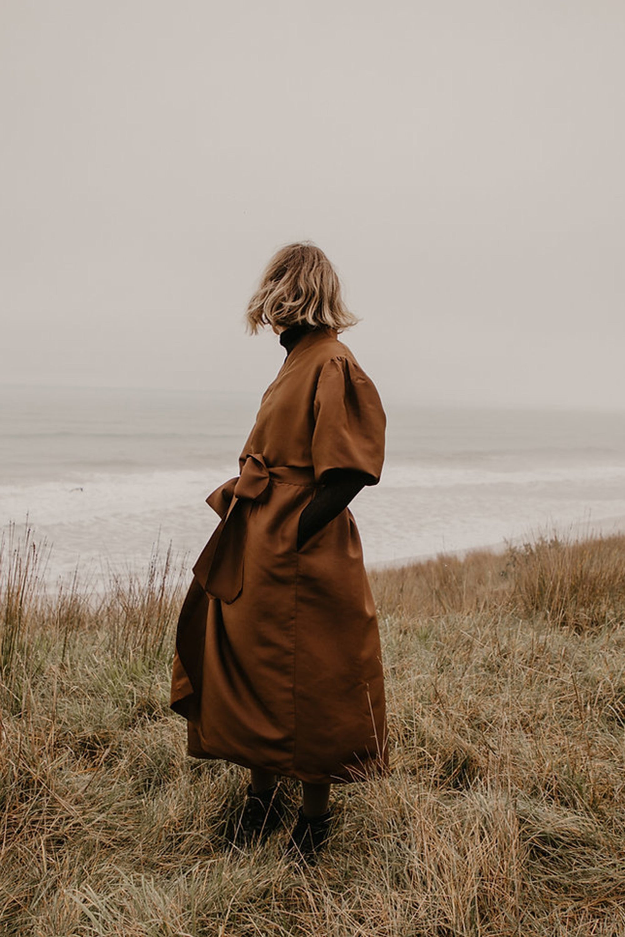 Ruby Wrap Dress with Sleeves / Cinnamon